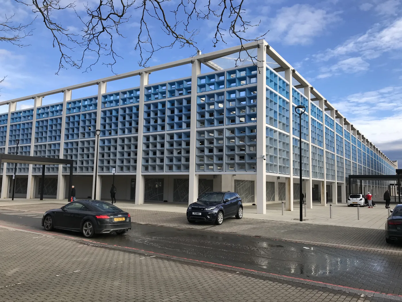 The multi-storey car park at centre:mk, behind John Lewis on Marlborough Gate.